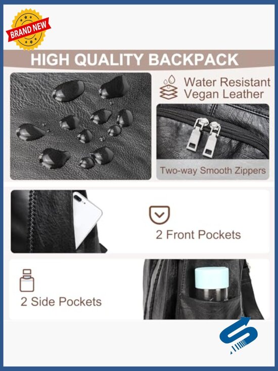 PU Leather Anti-Theft Convertible Backpack Shoulder Bag main image 7